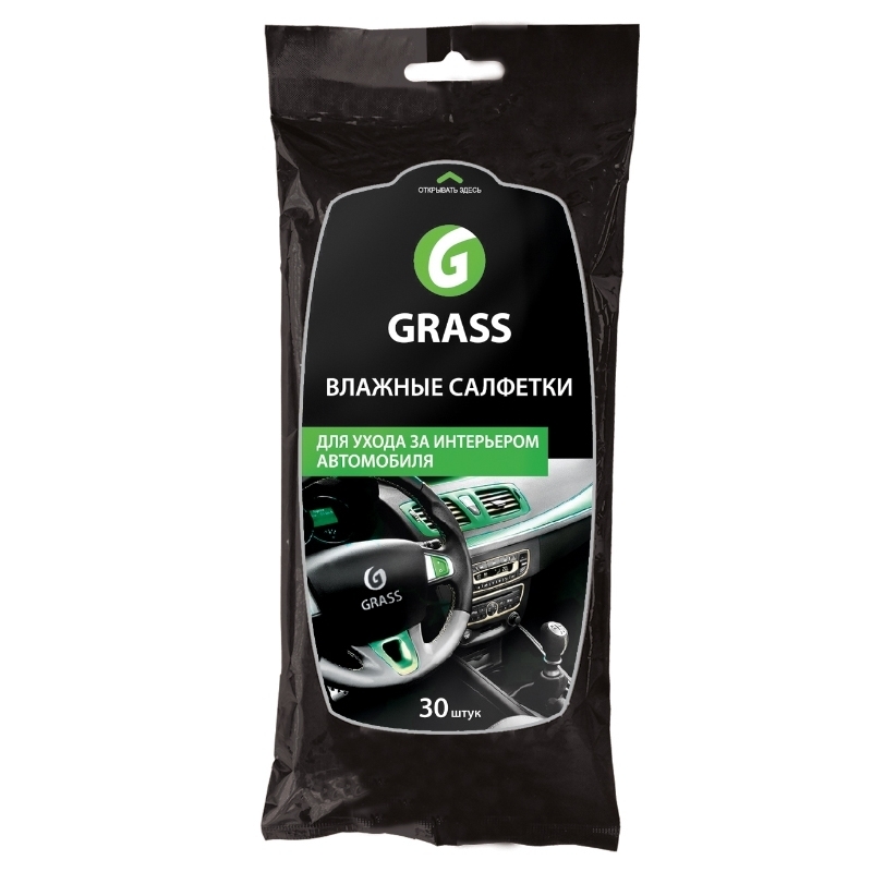 Салфетка влажная для ухода за интерьером автомобиля Grass (IT-0311)
